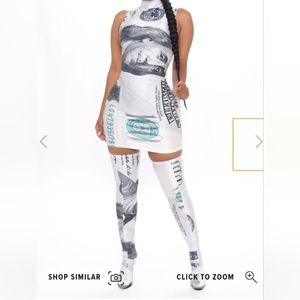Fashion dress set $100 bill print